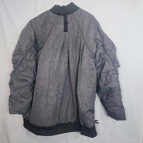 Free People Movement Bomber Jacket Black Primaloft Ruched Oversized Women's Sz M - Picture 4 of 7